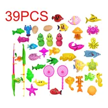 39 шт. набор пластиковые магнитные игрушки для рыбалки детская Ванна игрушка игра в рыбалку 1 плохой 2 полюса 2 сетки 35 магнит рыба Крытый Открытый Забавный ребенок