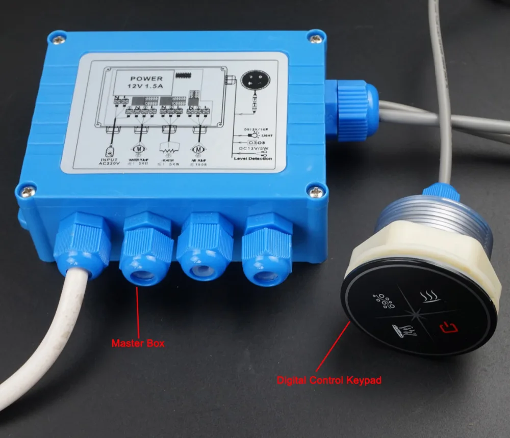 Круглая клавиатура простая массажная система управления ванной, Вихревой контроллер V-209F