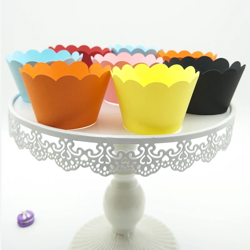 

12pcs Colorful Cupcake Wrappers Red Blue Black Orange Pink Yellow Cupcake Holders for Birthday Anniversary Wedding Baby Shower