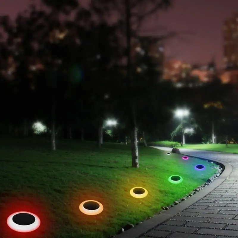 Goede Waterdichte 10 LED Solar Light RGB Yard Tuin Landschap Outdoor Pathway Solar Licht multi color Gazon Lamp RGB licht kleur
