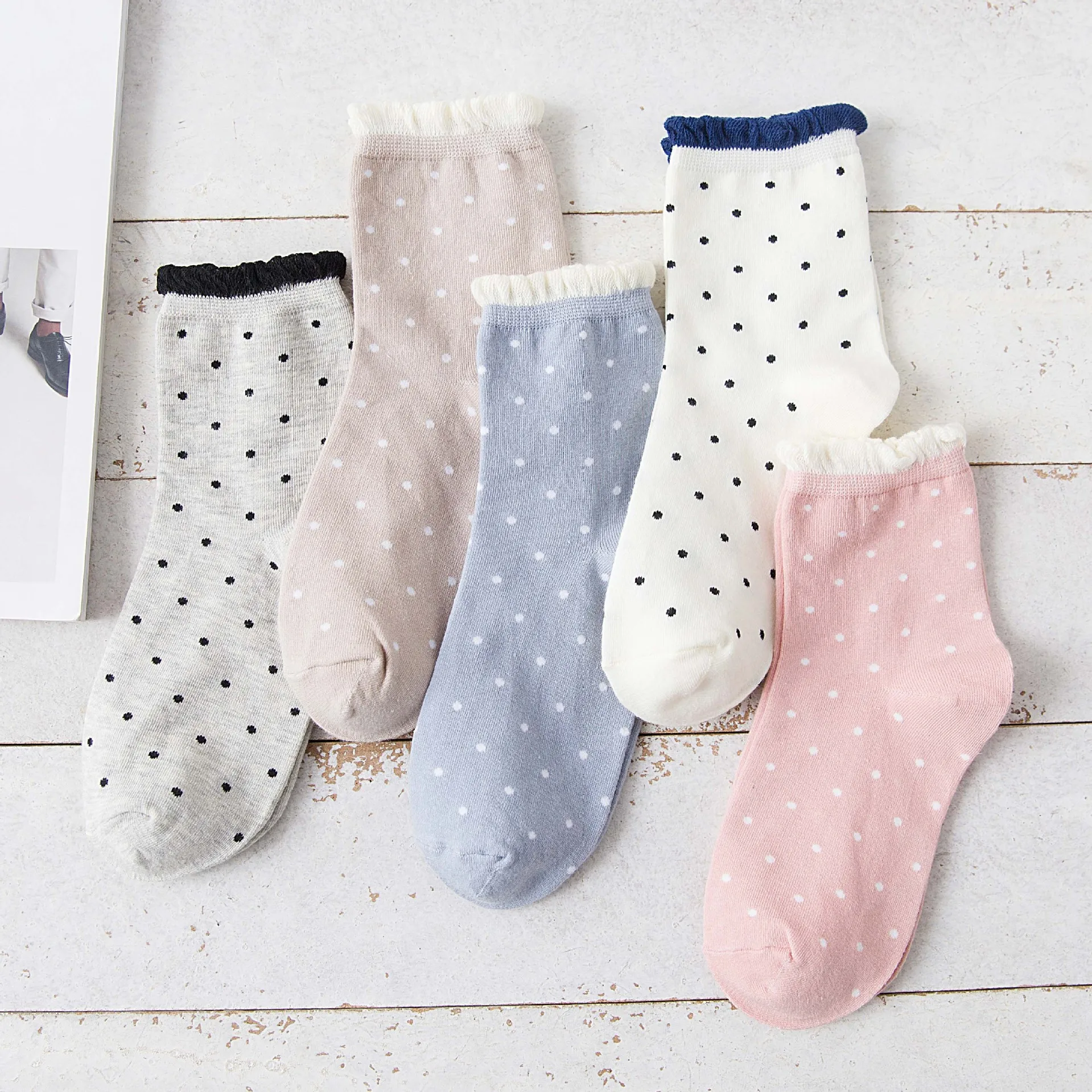 5-Pairs-Pregant-Women-Socks-Lace-Socks-Cotton-Comfort-Socks-Dot-Lovely ...