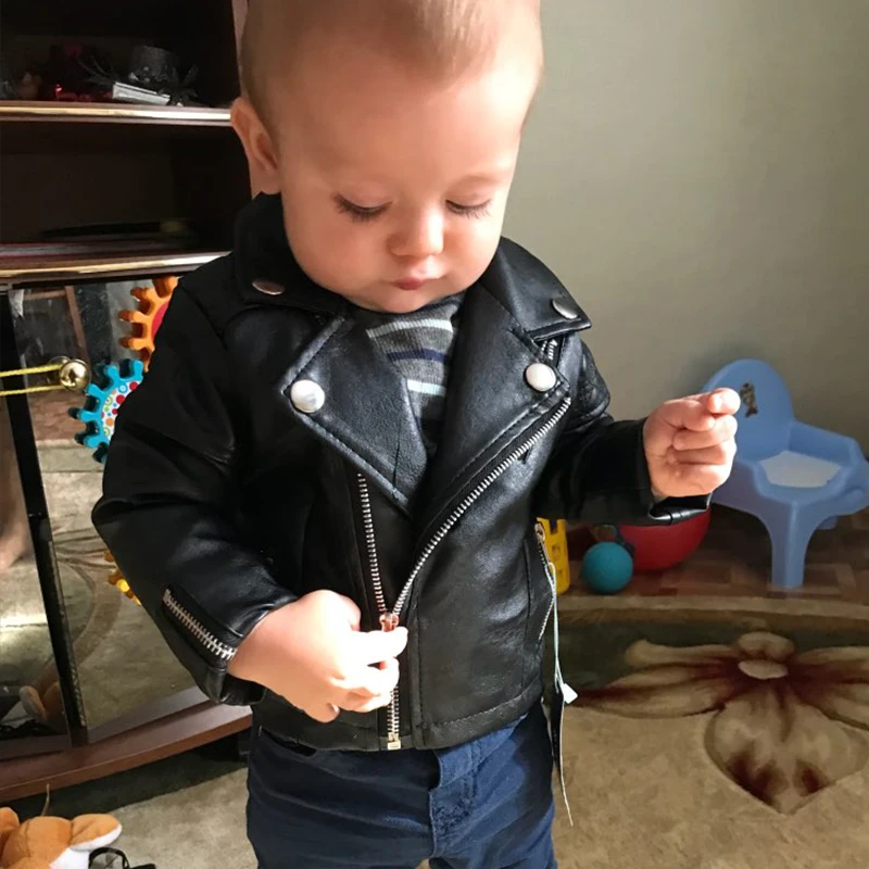 Online Chaqueta de PU para niños de 1 7 años de edad de moda de motocicleta de diamante acolchado cremallera niñas abrigo cool primavera otoño gran nombre de venta