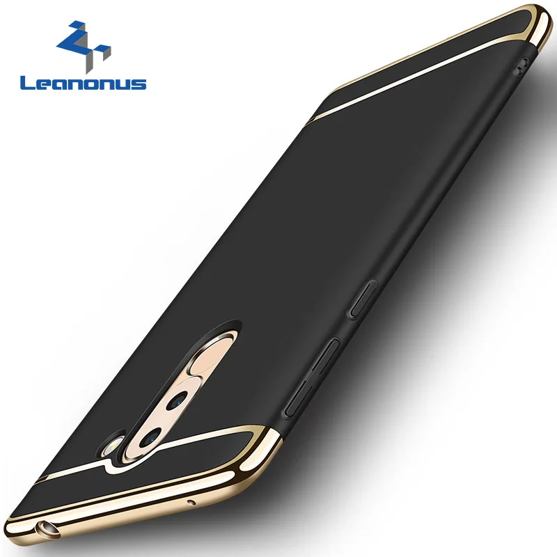 LEANONUS 3 in 1 Combo Case for Huawei GR5 2017 Slim Hard PC Plating Frame Cell Phone For Honor 6X Luxury Armor Cover Shell |