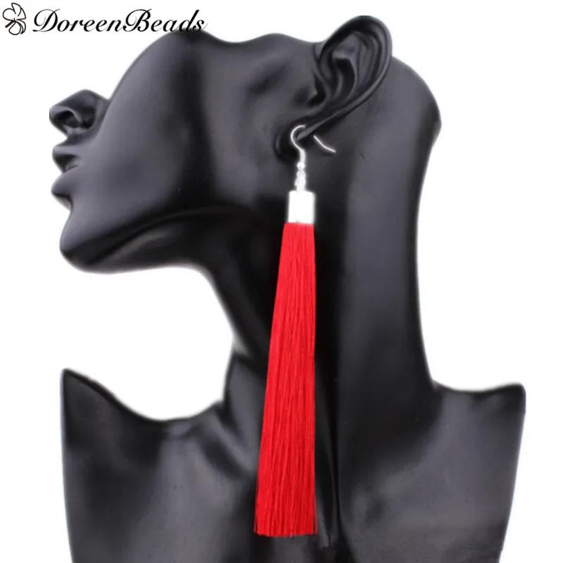 Женские серьги с кисточками DoreenBeads винтажные подвески в стиле бохо европейском 8