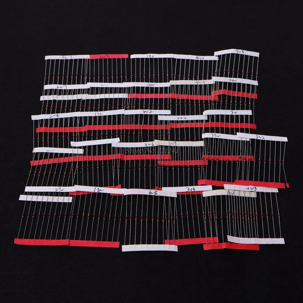 270 Pcs 2.4V-33V 27 Values 1/2W 0.5W Zener Diode Assorted Kit Active Components Diodes Dropship