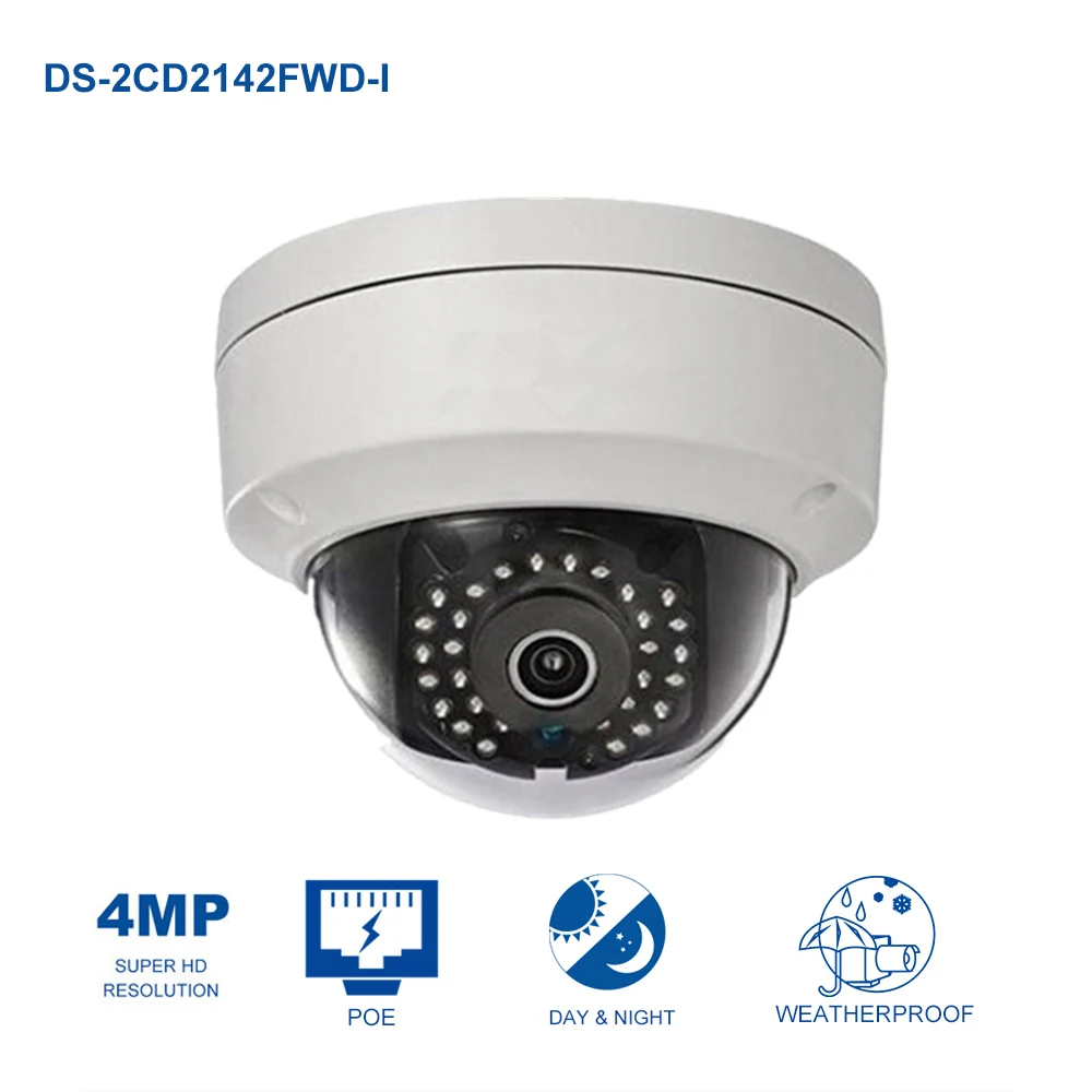 Original DS-2CD2142FWD-I English version 4MP Replace DS-2CD2132-I CCTV camera  IP Camera WDR Fixed Dome Network Camera