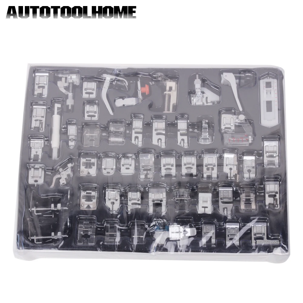 52pcs Domestic Sewing Machine Foot Presser Feet Braiding Blind Stitch