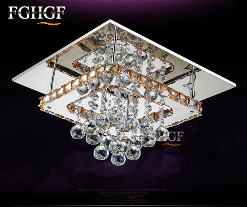 Modern Crystal LED Chandelier LED Diamond Sqaure Lamp Cristal lamparas de tech Flush Mounted Lighting for Living Room Bedroom (5)