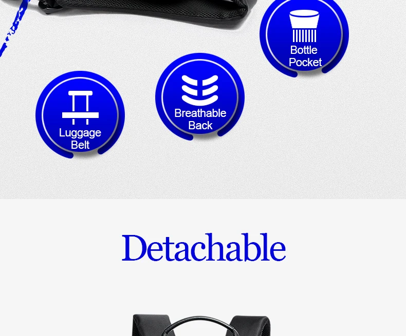 BOPAI Detachable 2 in 1 Backpack USB External Charge Laptop Backpack Shoulders Anti-theft Backpack Waterproof Backpack for Men BOPAI Detachable 2 in 1 Backpack USB External Charge Laptop Backpack Shoulders Anti-theft Backpack Waterproof Backpack for Men