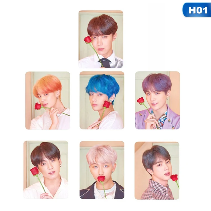 7 шт./компл. БЦ новый альбом фотография Поляроида карты Collective Photocard Bangtan Канцелярия для мальчиков Набор для вентиляторы подарок