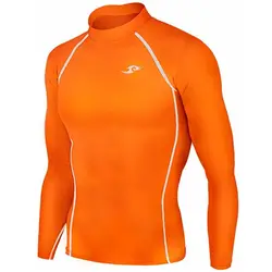 New Premium Take Five Для мужчин Сжатия Под Базовый Слои Топ Тесная рубашка с длинными рукавами 137 оранжевый