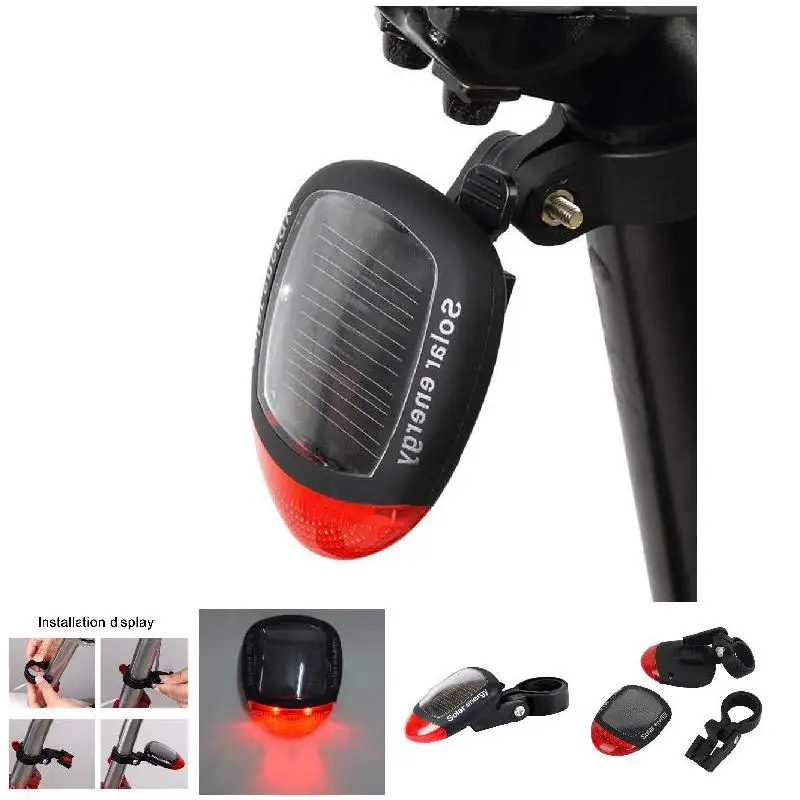 

Newly Solar LED Bicycle Light Safety Night Cycling Lights Rear Flashlight Bike Lamp Backlight Taillight