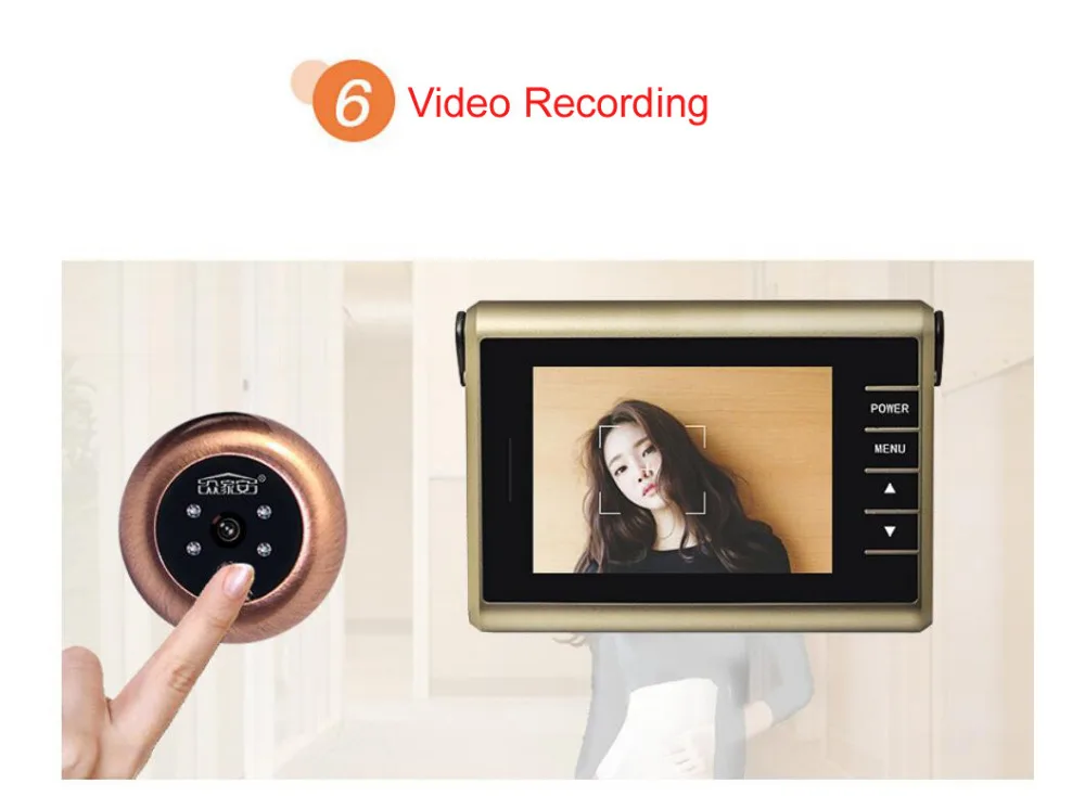 

HD Colorful Screen Auto Video Recording Smart Door Peephole Camera PIR Motion Sensor Smart Peephole Doorbell Video Door Camera