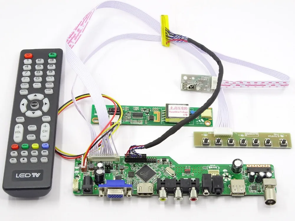 Latumab Kit for LP154WX4(TL)(D4) TV+HDMI+VGA+USB LCD LED screen Controller Driver Board Free shipping | Компьютеры и офис