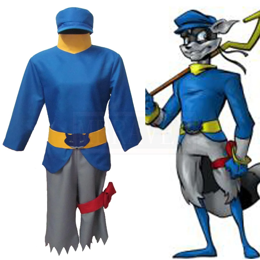 Il Ladro Sly Cooper Cosplay Costume Anime Custom Made Uniform Spedizione Gratuita
