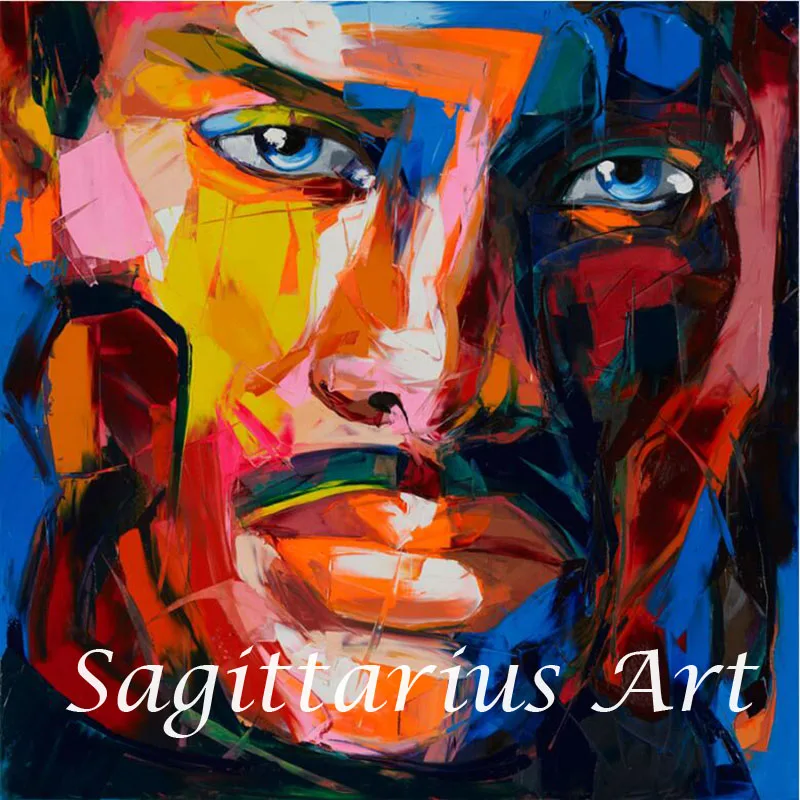 

Francoise Nielly Designer Untitled 548 Hand Painted Cool Face Palette knife Abstract Oil Painting Canvas Home Decor Fine Artwork