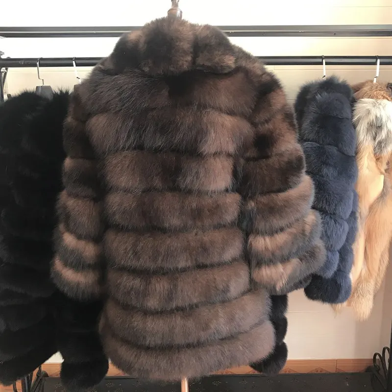 70CM Natural Fox Fur Coat Real Fox Fur Vest Jacket Women's pretty Warm Coat. Natural Real Fur Coat Real Fur Coats