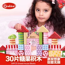 ONSHINE 30pcs/set Wooden Sweet house Building Blocks Set learning & education Girls Toy Children Gift
