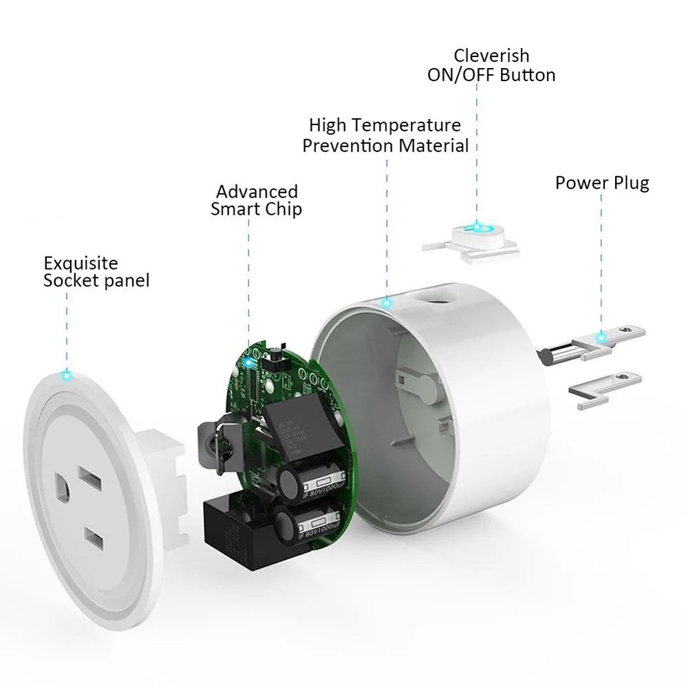Jiawen сцена свет синхронизации Дистанционное управление Wi-Fi умная розетка США Plug Беспроводной Детская Безопасность Голос умный Управление для Умный дом