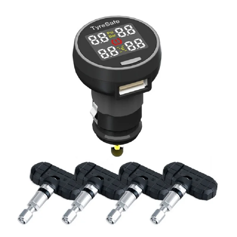 On sale Tyresafe TP200 TPMS with USB socket Tire Tyre Pressure monitoring system monitor Dolls Support Bar and PSI On sale Tyresafe TP200 TPMS with USB socket Tire Tyre Pressure monitoring system monitor Dolls Support Bar and PSI