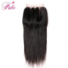 Fabc Hair Brazilian Straight Lace Closure 4×4 3 Part 10-20 inch 100% Remy Human Hair Swiss Lace natural color with Free Shipping