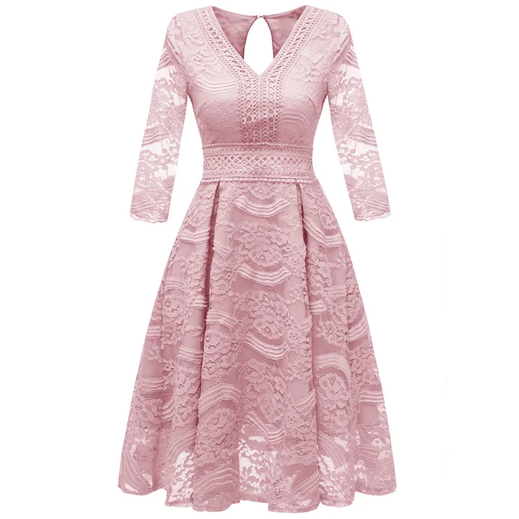 

Women's simple lace chiffon party dresses short bridesmaid dresses