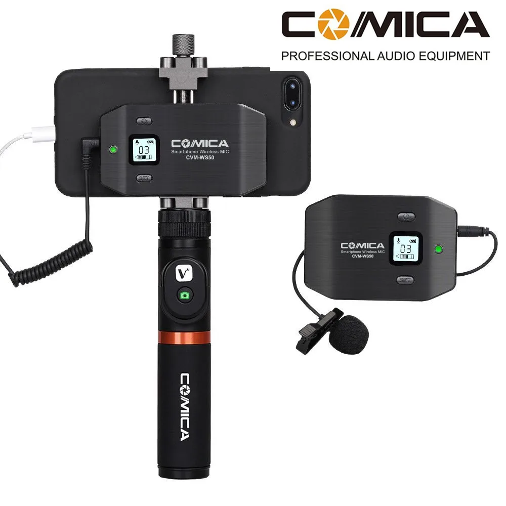 Comica CVM WS50 UHF 6 Channel wireless Lavalier Microphone system for font b smartphone b font