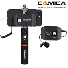 Comica CVM WS50 UHF 6 Channel wireless Lavalier Microphone system for smartphone X 8 7 7plus
