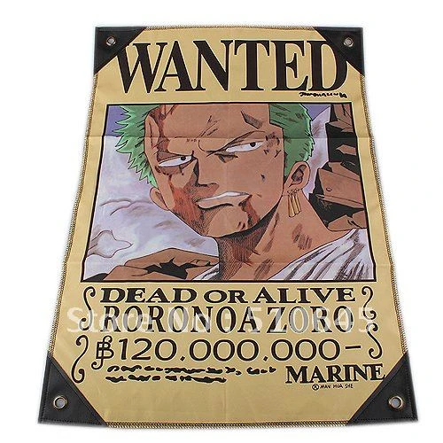 One Piece Roronoa Zoro Dead Or Alive Wanted Flag Flag Coffee Flag Setflag Plain Aliexpress