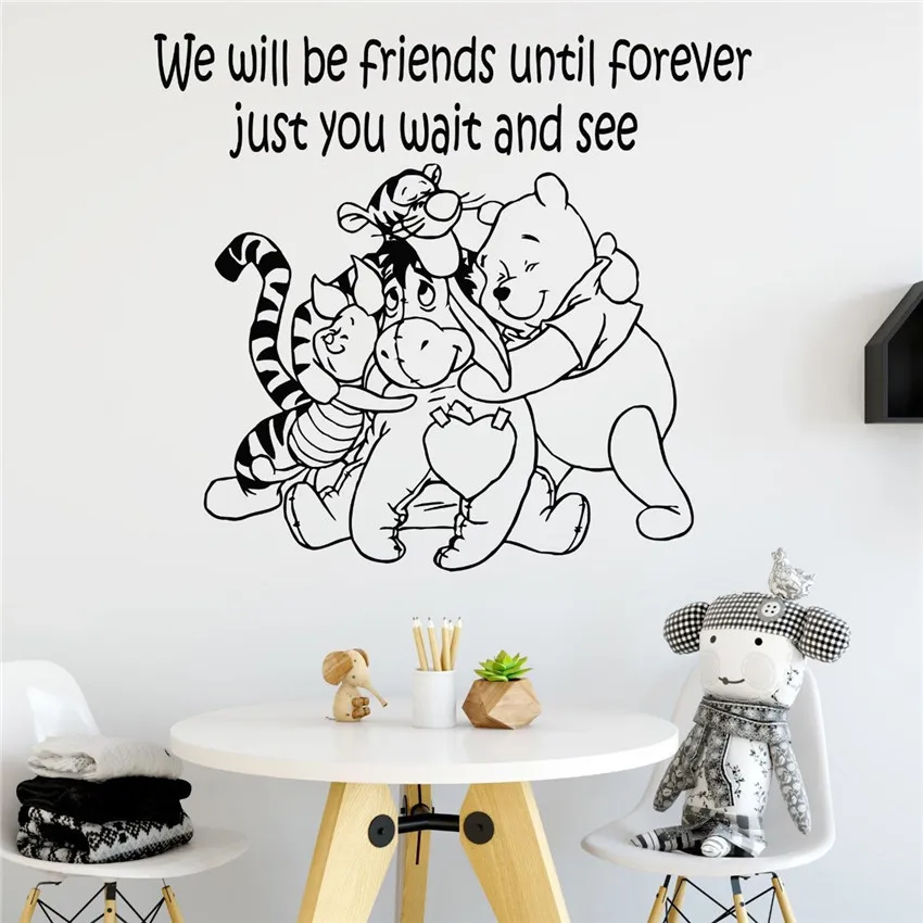 Wall Decal Quote Winnie The Pooh Art Vinyl Sticker for kids Baby Rooms