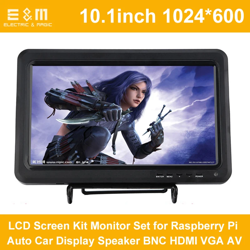 

10.1 Inch 1024*600 1080P LCD Screen Kit Monitor Set for Raspberry Pi Auto Car Display Speaker BNC HDMI VGA AV