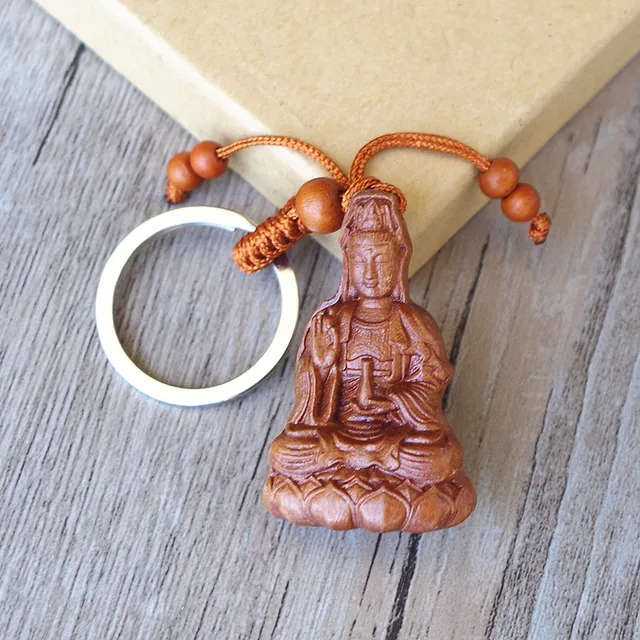 Jujube Wood Buddha Keychain