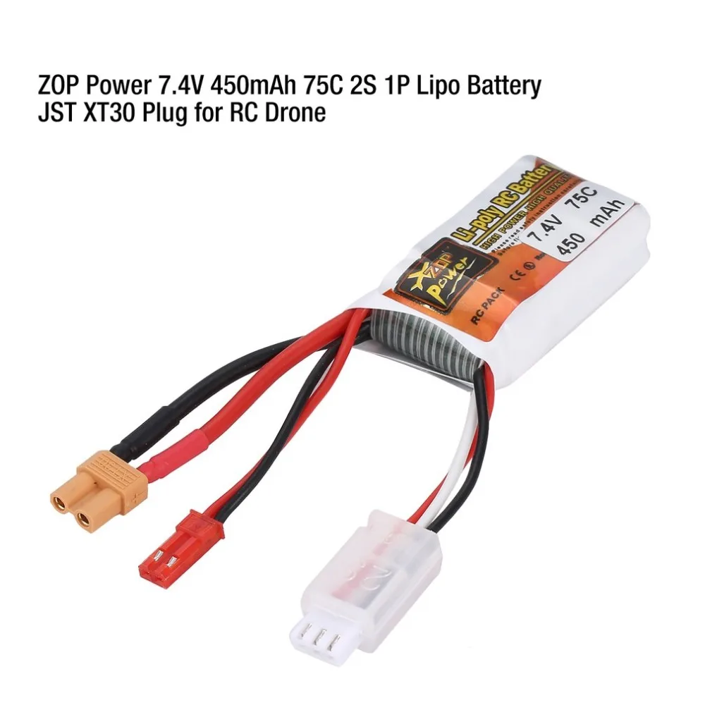 ZOP Power 7.4V 1100mAh 70C 2S 1P Lipo Battery JST XT60 Plug Rechargeable For RC Racing Drone Helicopter Car Boat Model