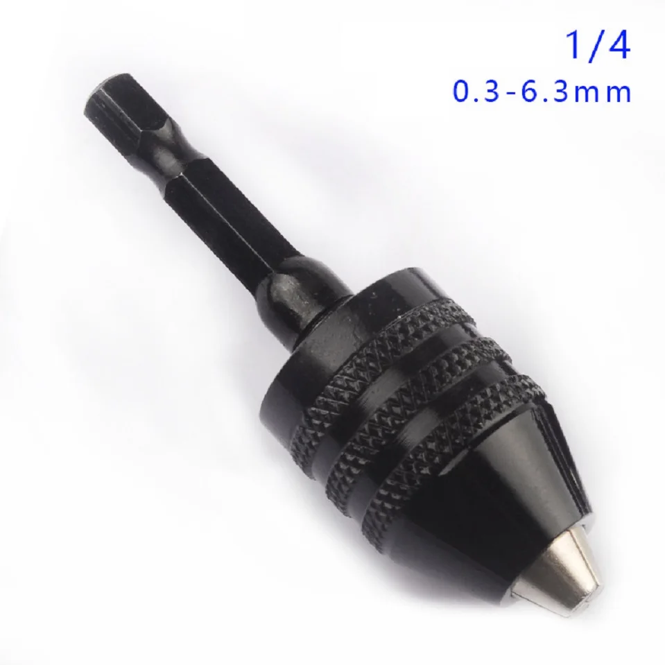 1Piece Mini Drill Chuck Conversion Chuck 0.3 6.5mm Clamp 1/4 Hex Shank