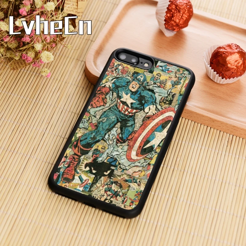 LvheCn Superhero Collection Captain america Spiderman Ironman Batman Marvel Phone Case For iPhone 11 Pro X XR XS MAX 5 6 7 8 |