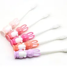 Милые хорошее качество, партия из 5 единиц 1 кор./лот для детей с рисунком кролика, Зубная щётка портативное зарядное устройство с присоской для девочек и мальчиков, в качестве подарка и премии