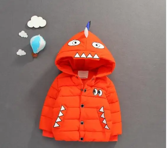 

Baby Boy's Fashion Hooded Coats 2017 Winter Cartoons Little monster Cute Long Sleeve Jackets Children's Clothing Warm Outerwear