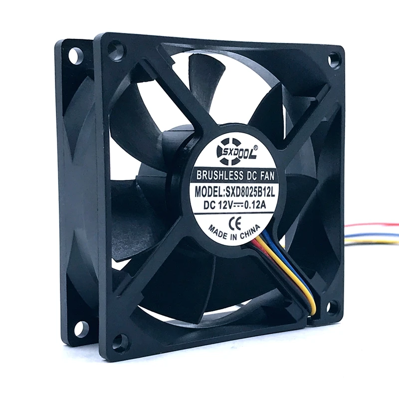 

80mm pwm cooling fan new sxdool sxd8025b12l dual ball bearing 12V 0.12A 3300RPM cpu cooling fan