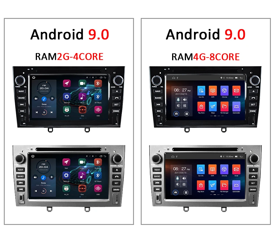 Excellent Android 9.0 DSP AV Output Car GPS Radio for Peugeot 408 308 308SW DVD Player 4G 8 Core Navigation Stereo Multimedia Screen PC 4