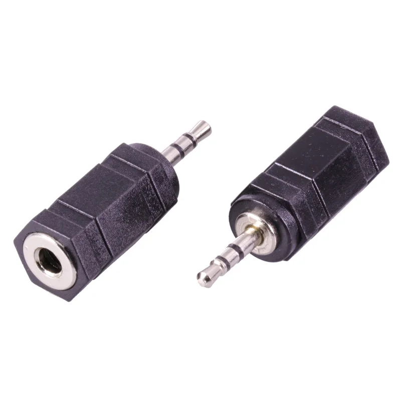 100pcs lot 3 Poles Stereo 2 5mm Male Plug to 3 5mm Stereo Female Jack Socket 2 5 to 3 5 Audio Connector Headphone Wire Connector