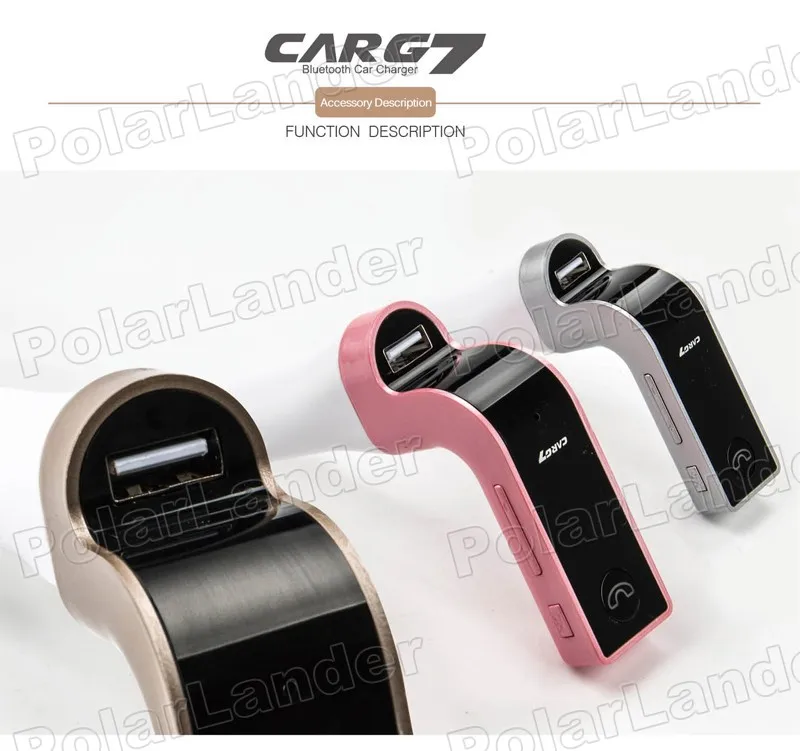 USB Зарядное устройство Особенности автомобильный комплект MP3-плеер ауксина вход автомобильный G7 Bluetooth FM модулятор Поддержка TF/SD карты музыкальный плеер