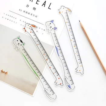 

Cartoon Cat Ruler Cute 15cm Rabbit Measuring Straight Rulers Drawing Tool Promotional Stationery gift school supplies