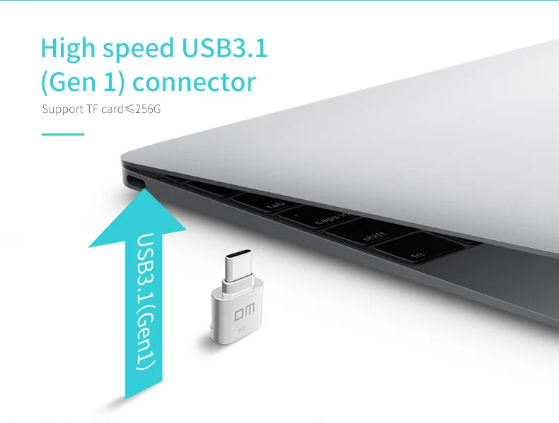 DM Тип C-TF USB3.1 Micro SD TF считыватель карт памяти для Macbook или смартфона с интерфейсом типа c