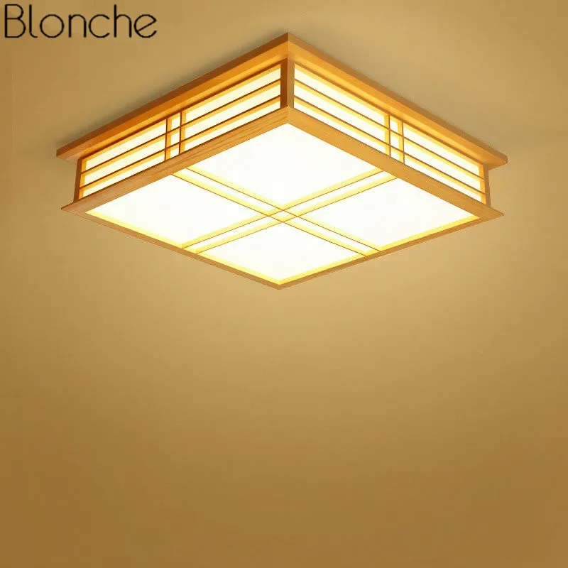 Creative Wood Ceiling Lamp Japanese Style Light Fixture for Dining Room Bedroom Luminaire Modern Home Deco Lighting 220V | Лампы и