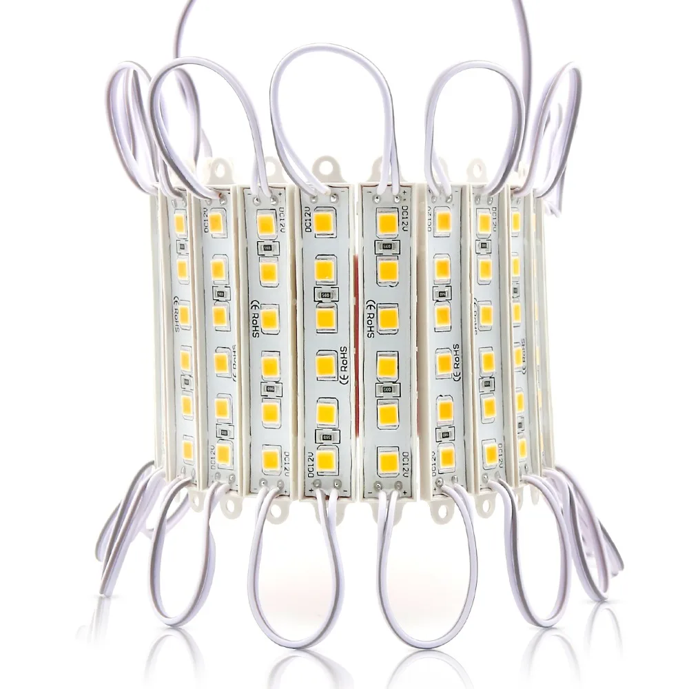 20-100PCS Super Bright LED Module SMD 5054 Warm White Light 6LED DC12V Waterproof Advertising Storefront LED Modules Strip Light (16)
