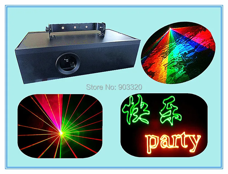

Hot Sale Freeshipping 1W RGB Full Color Animation Laser Light With ILDA+DMX512,Laser Show System,Laser Light,Stage Laser Light