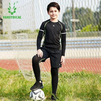

Vansydical Kid's Sport Suits Running 3pcs Suits Gym Clothing Workout Sports Clothing Basketball Jersey Training Tracksuits