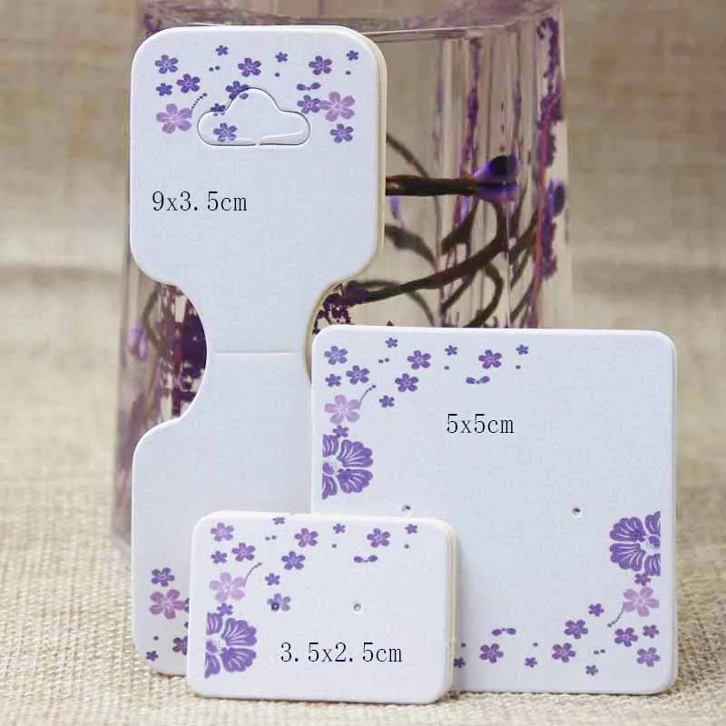 

Zerong cute jewelry display card tat,purple/beigh flower print stud earring/bracelet/necklace products package card