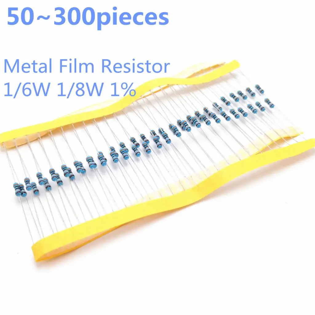 50~ 300 шт. 1/6W 4,7 кОм 1/6W равна 1/8 Вт 1% радиального типа DIP металлического пленочного осевой резисторы 4,7 K ohm 0,125 W 0,167 W