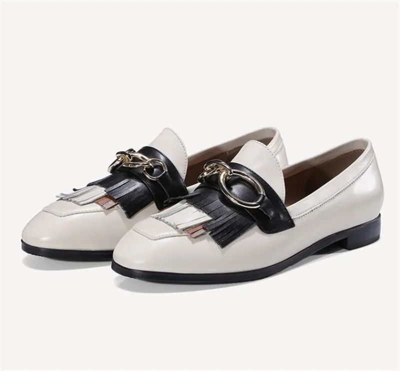 Cuoio Di Femme Shown As Tacco Nappa Chaussure Shown Degli Scarpe Delle Mocassini Da Decorazione Casuali Marca as Donna Donne Dei Genuino Appartamenti Rotonda Del Catena Punta Pattini Metallo qtgwgdpZ